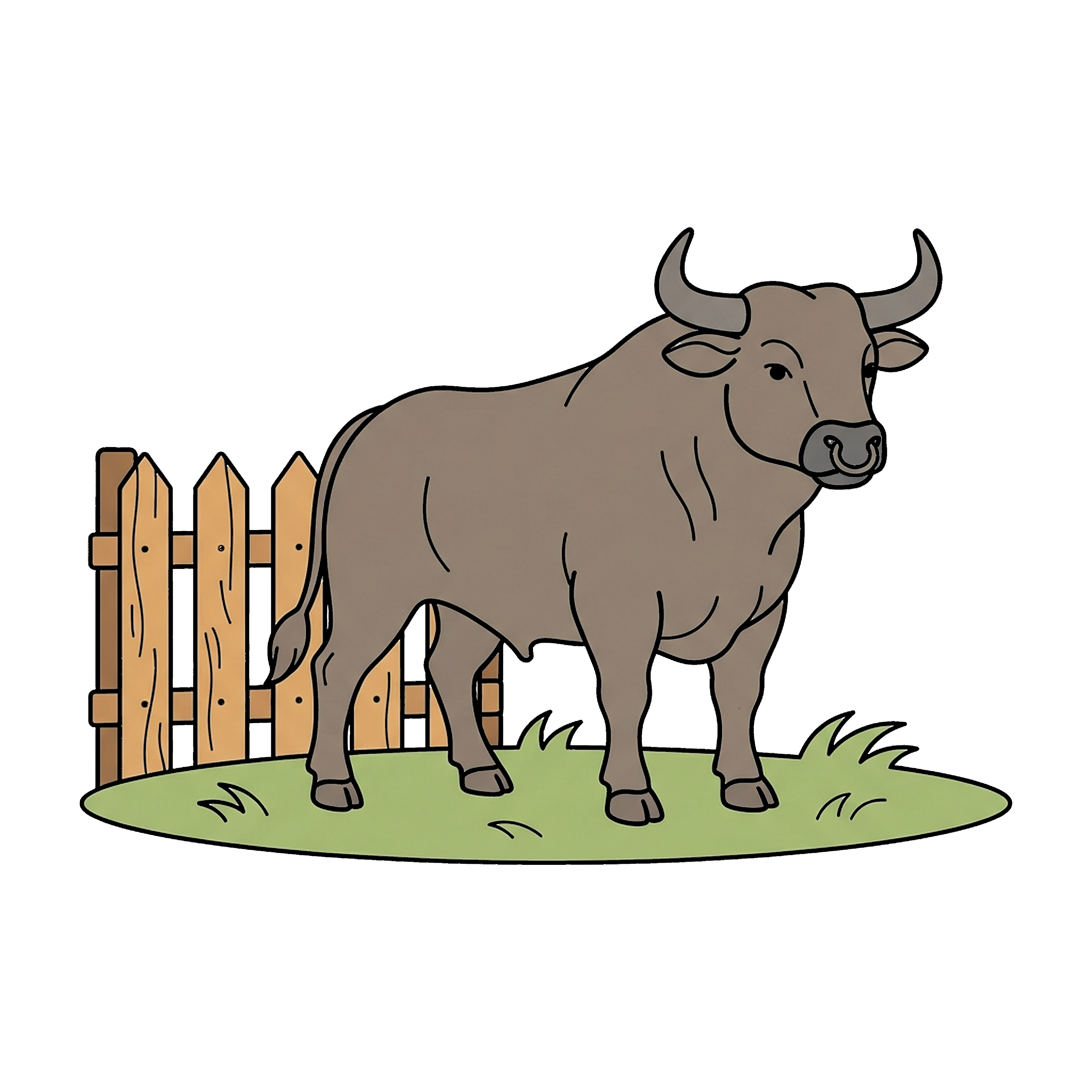 Bull In Flower Field coloring page