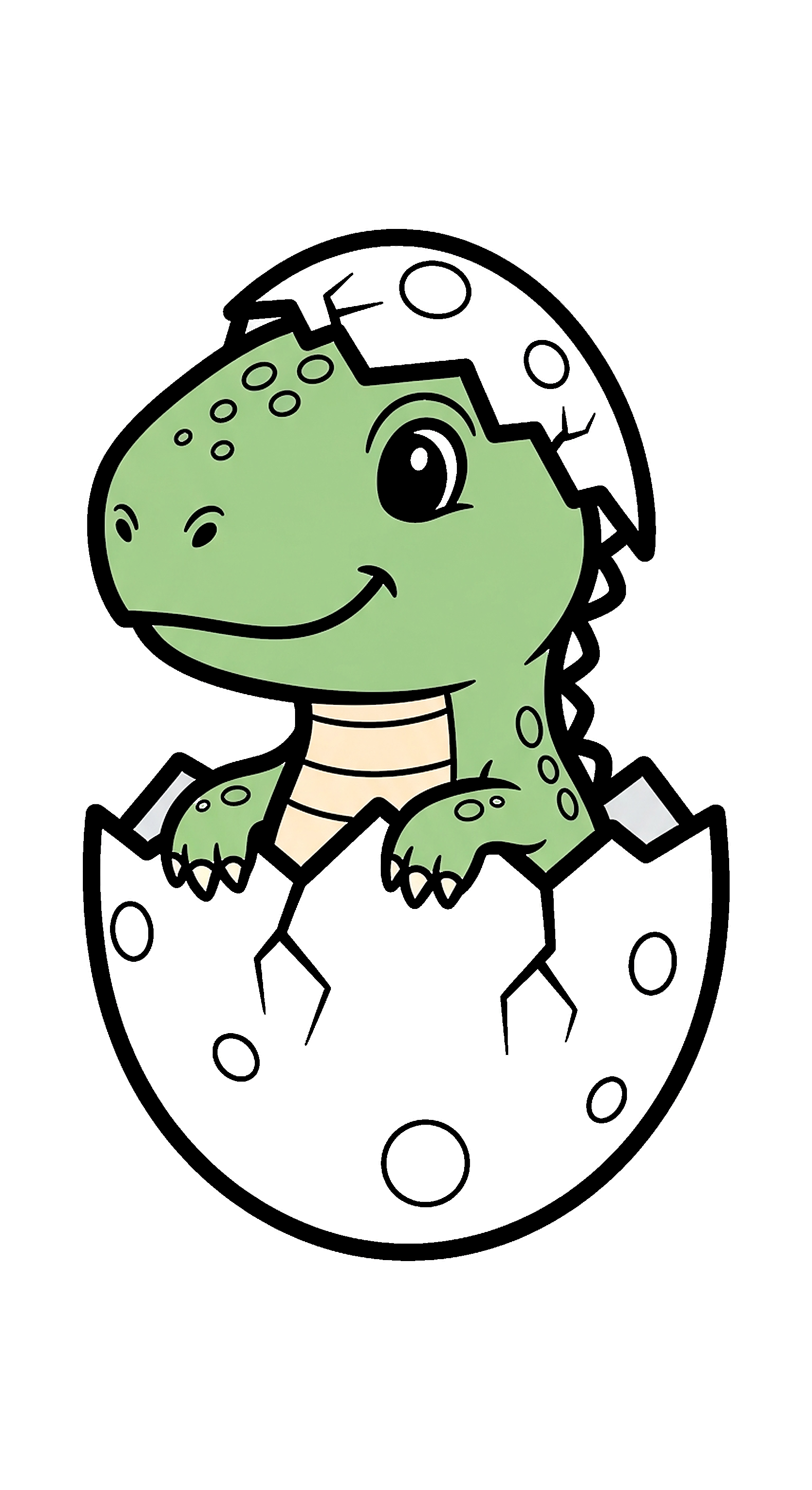 Baby Dinosaur Hatching From An Egg coloring page