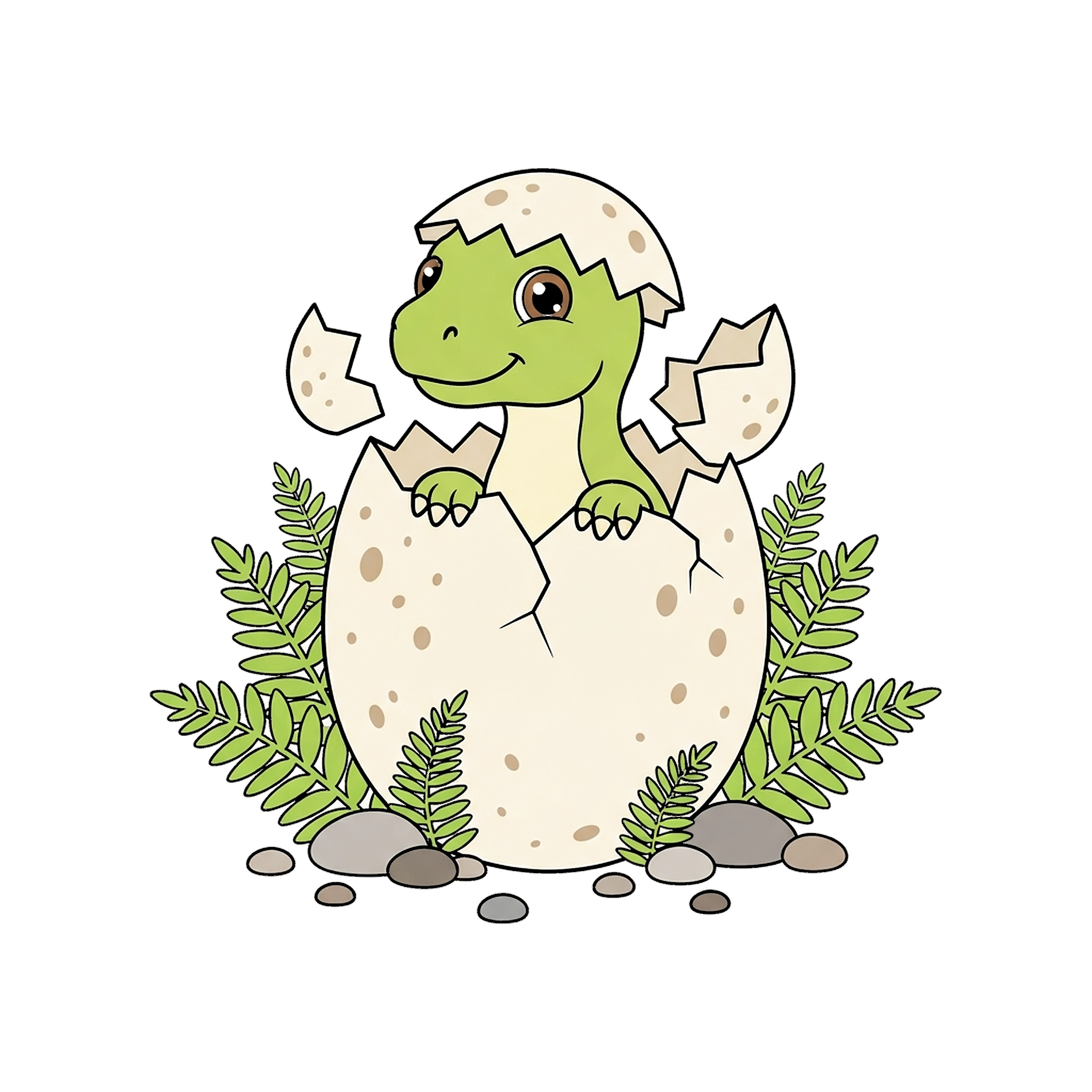Baby Dinosaur Hatching From Egg coloring page