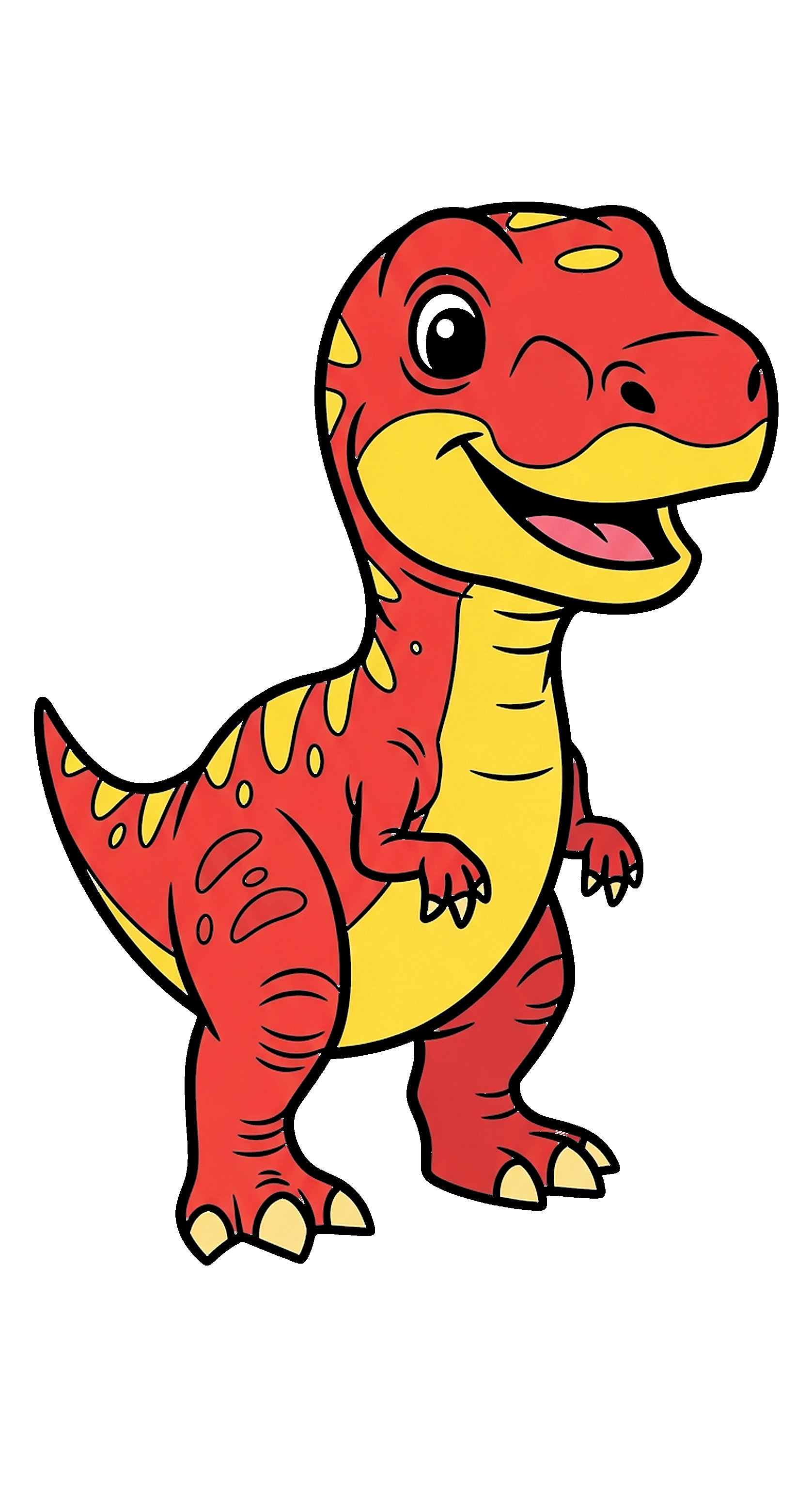 Baby Red Allosaurus Smiling coloring page