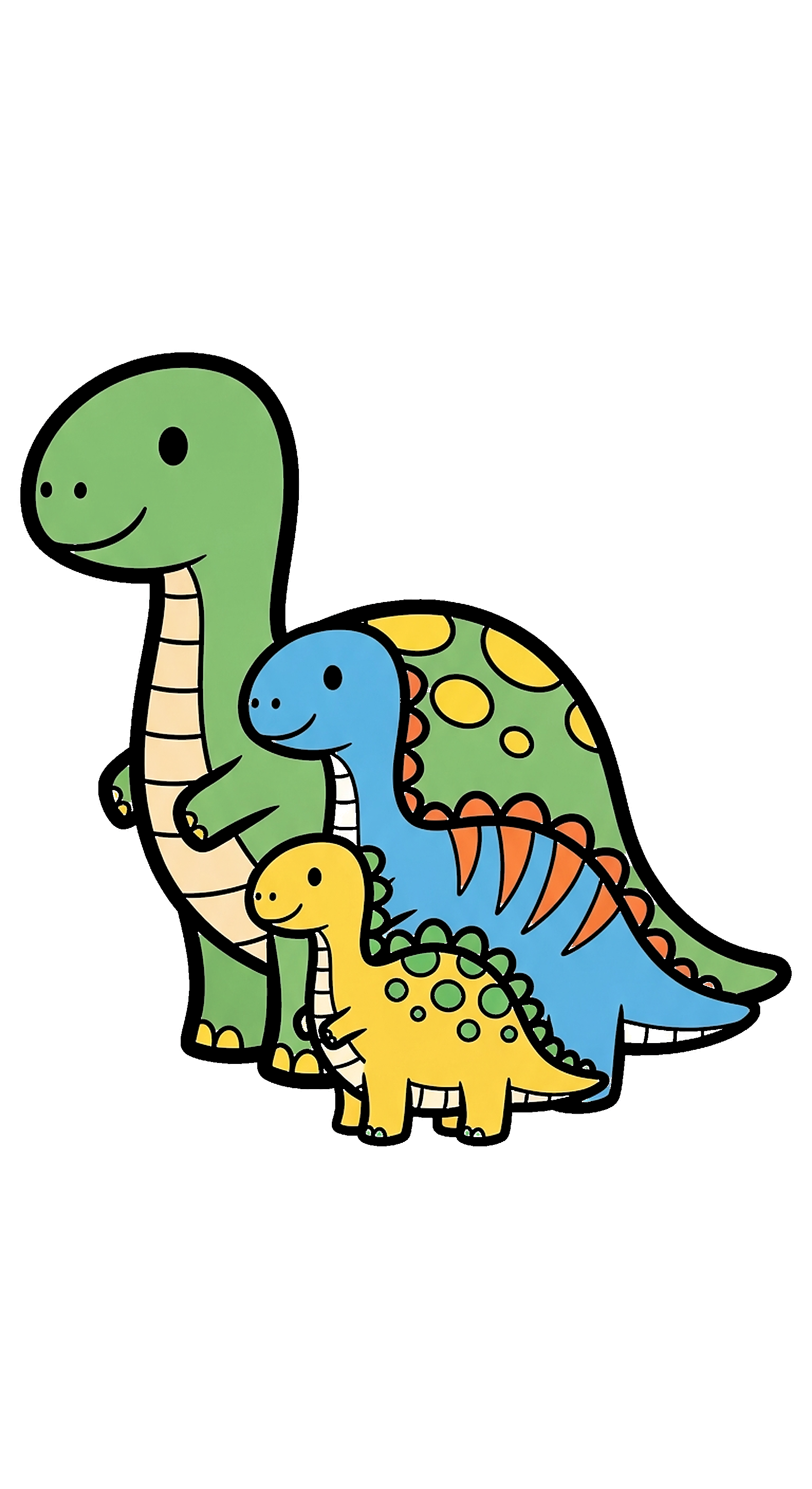 Cute Dinosaur Family Together coloring page