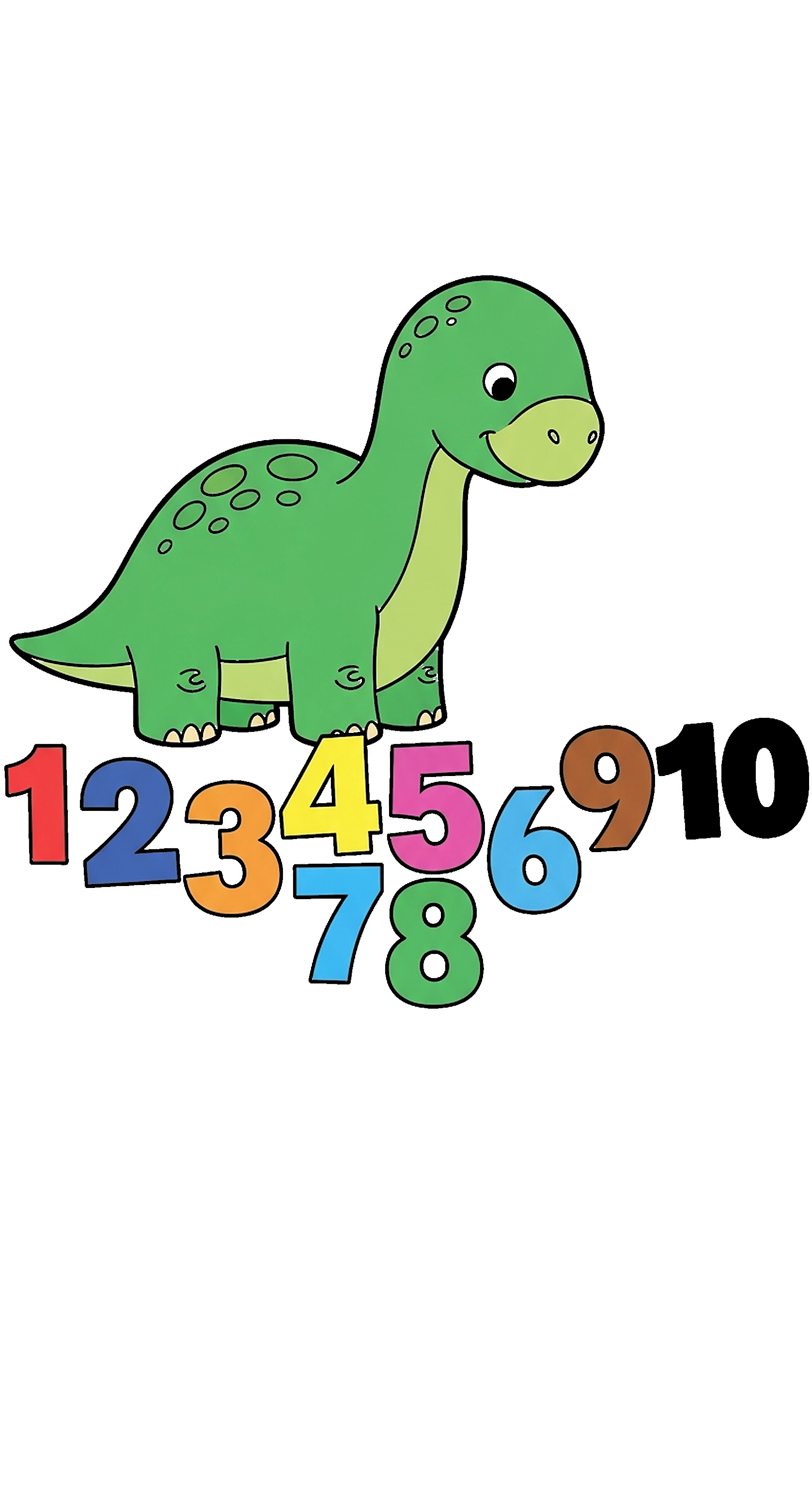 Dinosaur Counting Numbers coloring page
