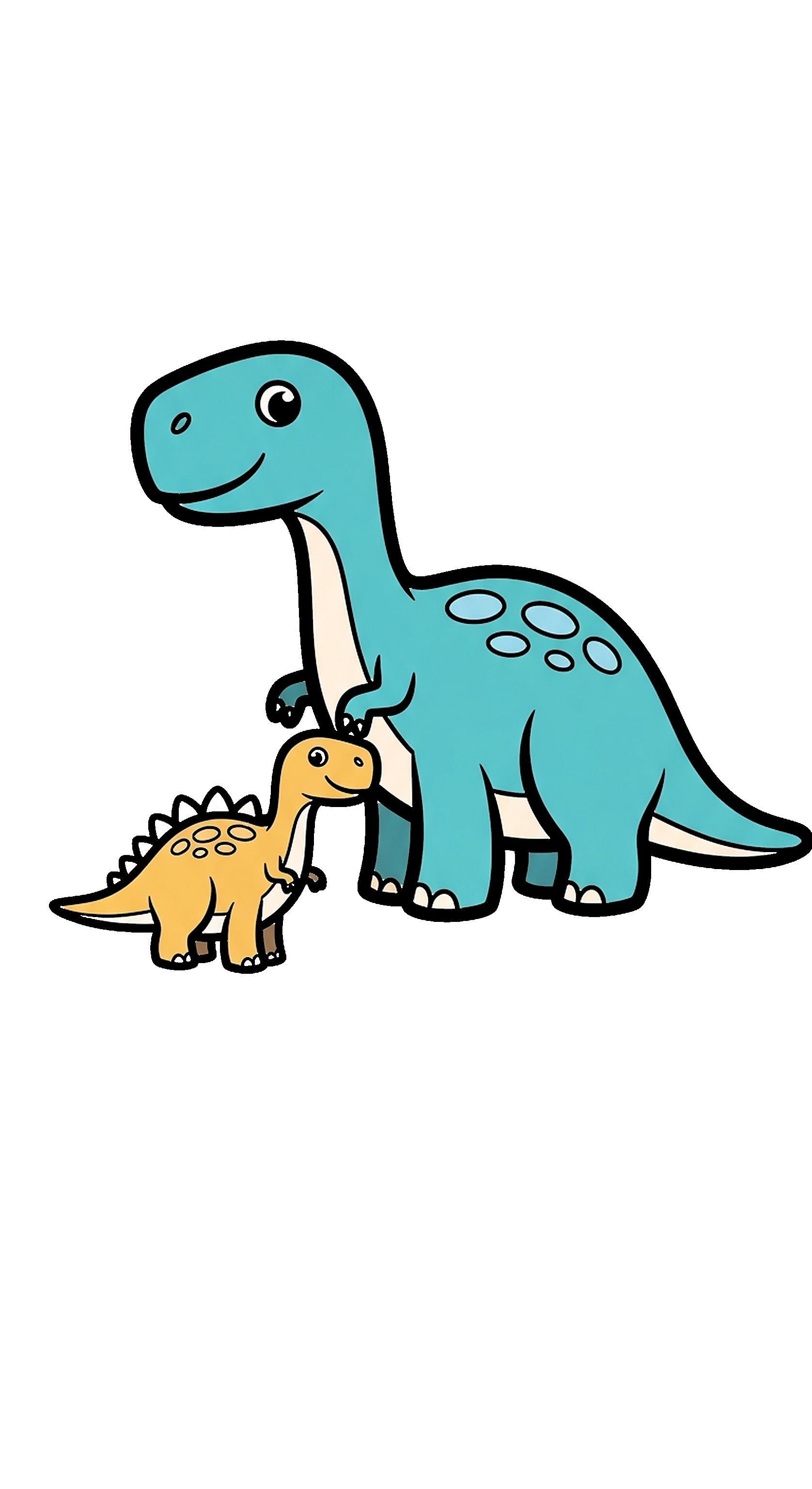 Dinosaur Dad With Baby coloring page