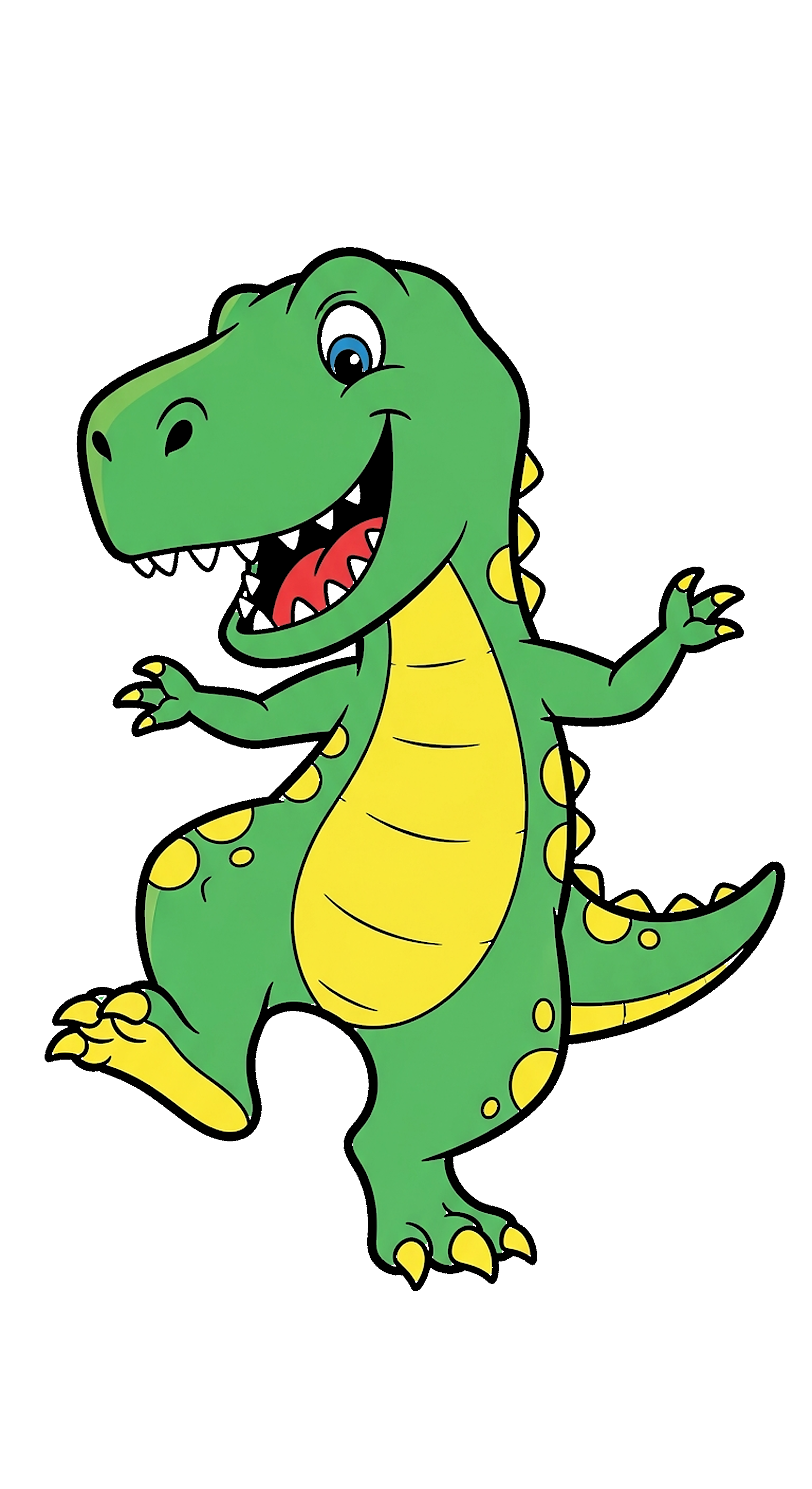 Dinosaur Dancing Happily coloring page