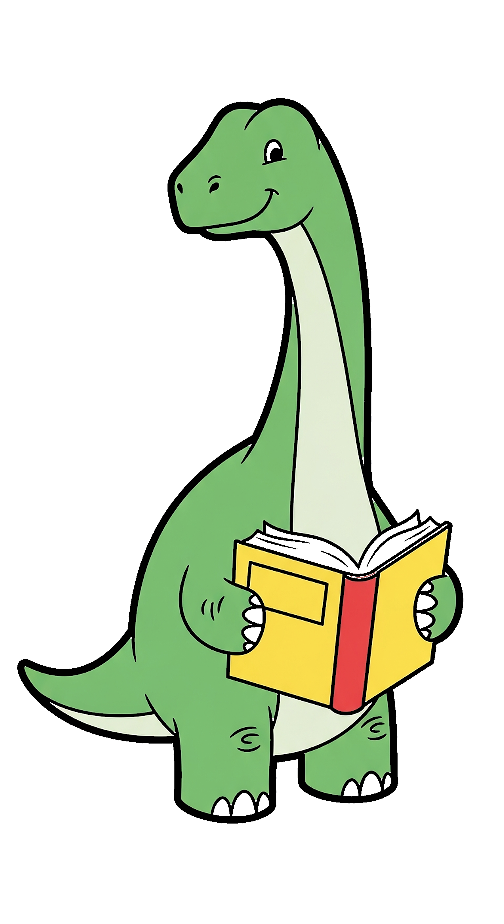 Dinosaur Holding A Book coloring page