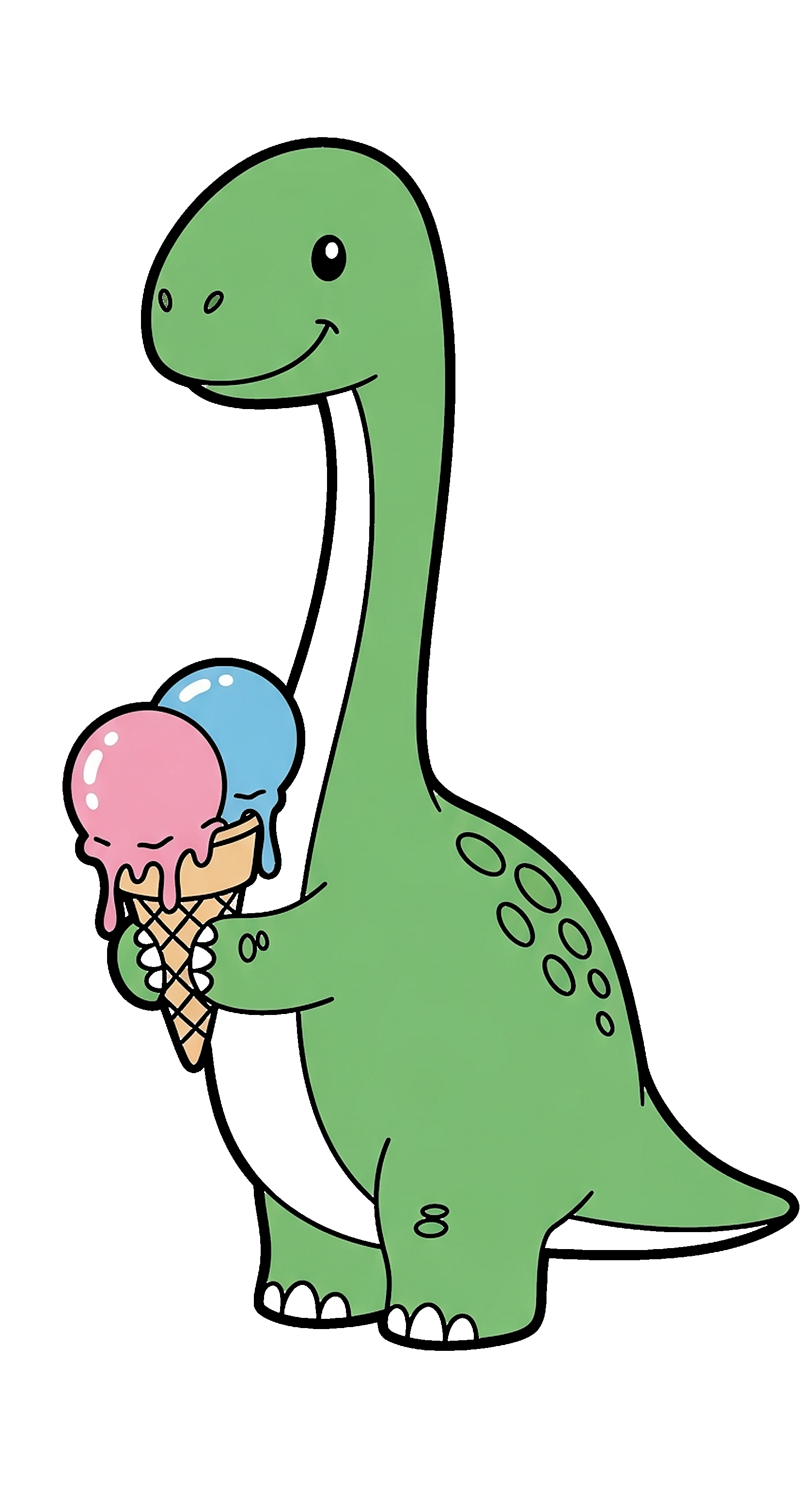 Dinosaur Holding An Ice Cream coloring page