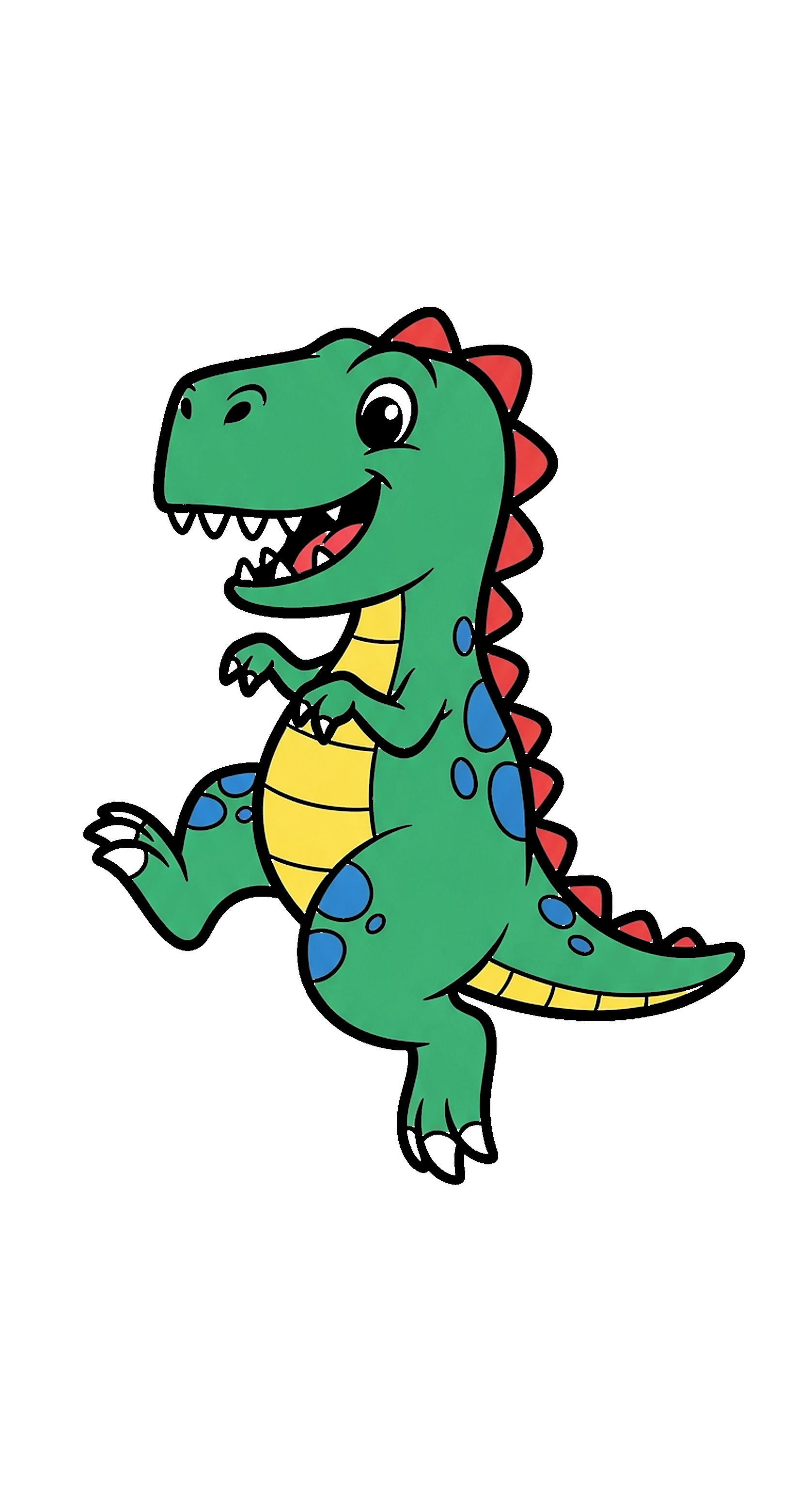 Dinosaur Jumping Happily coloring page