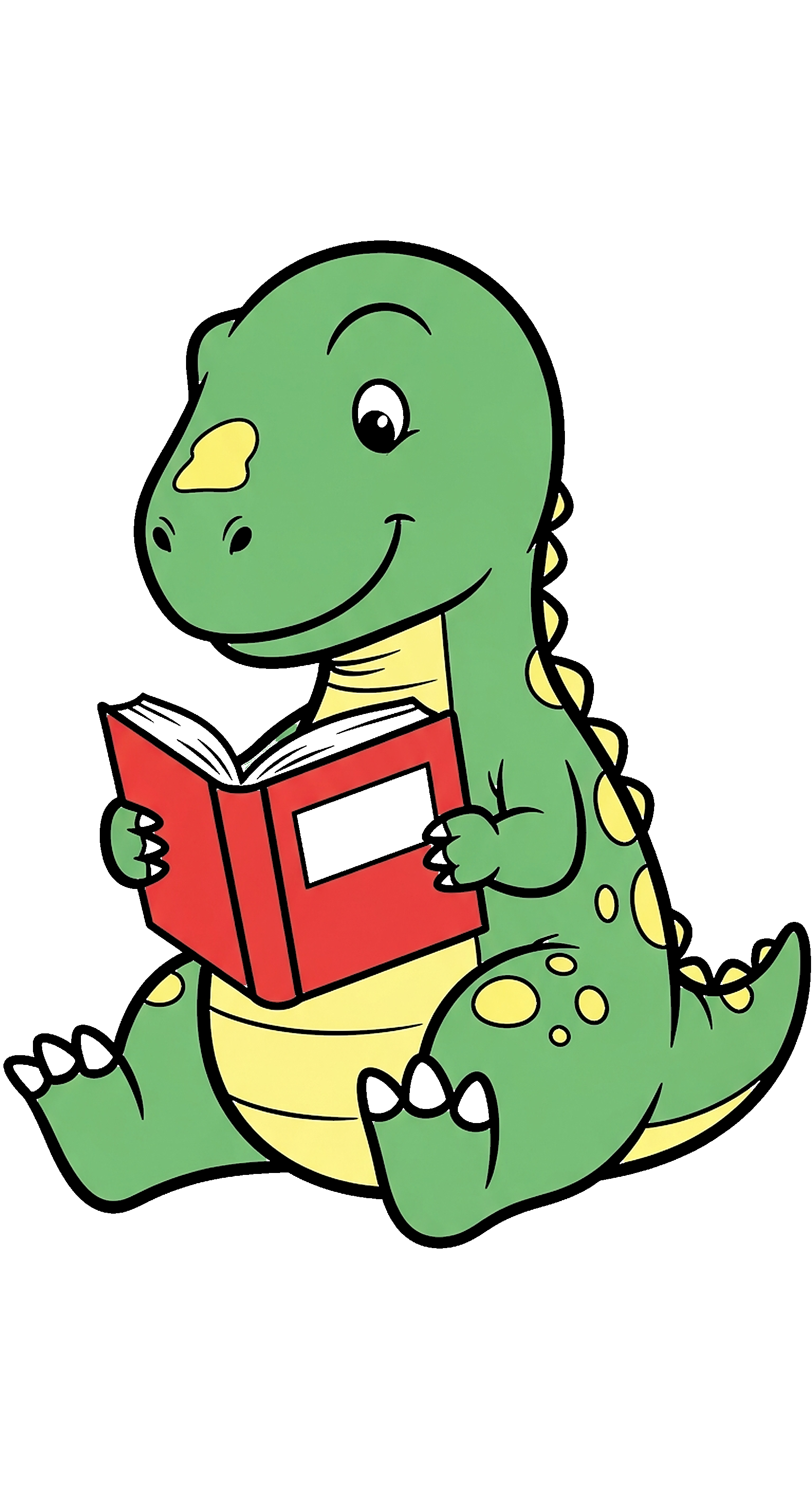 Dinosaur Reading A Book coloring page