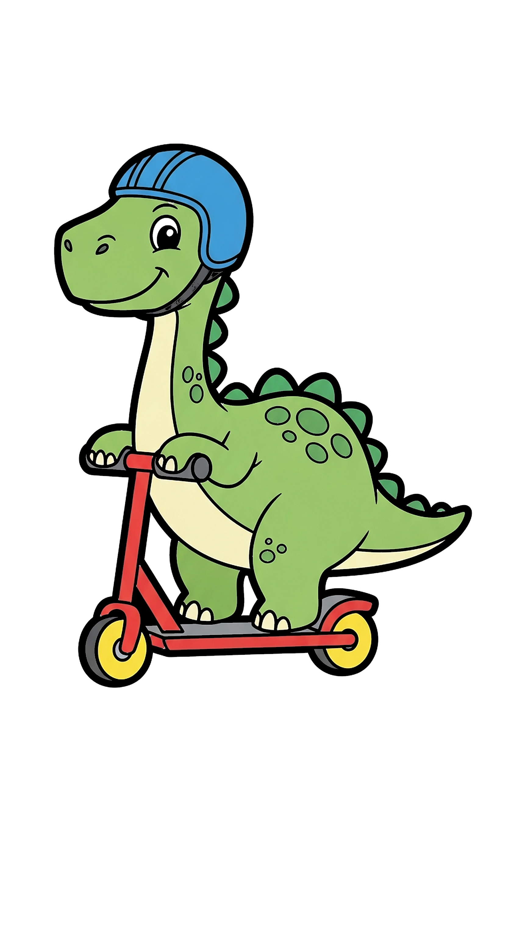 Dinosaur Riding A Scooter coloring page