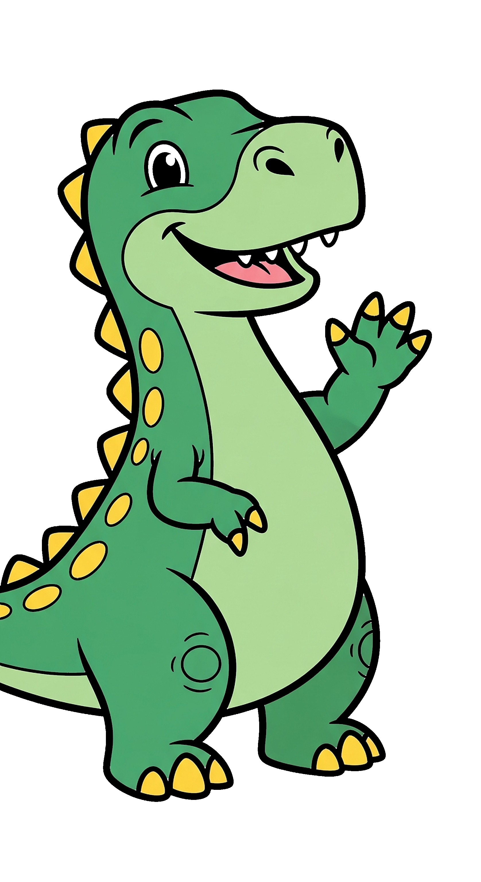 Dinosaur Waving Goodbye coloring page