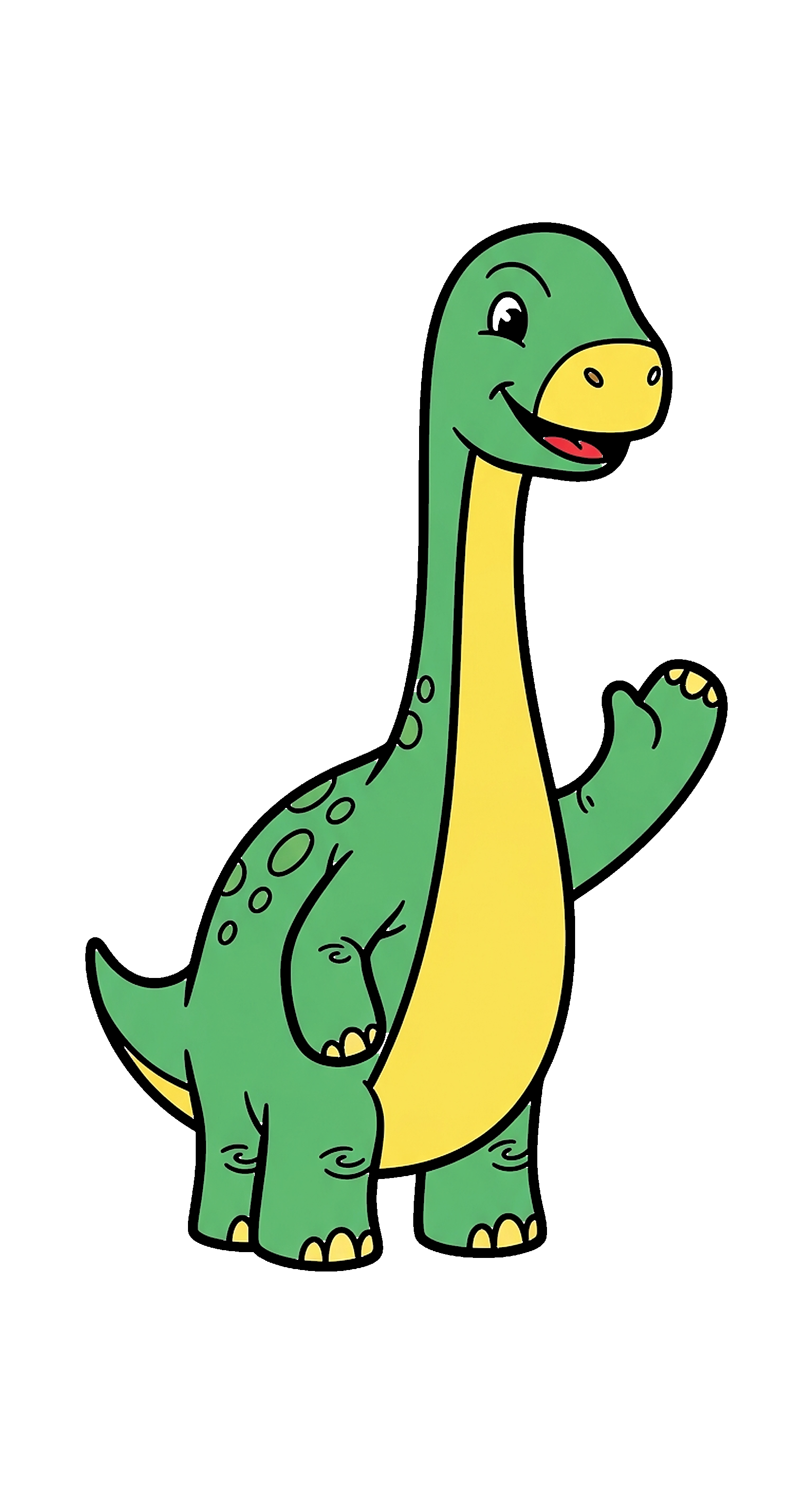 Dinosaur Waving Hello coloring page
