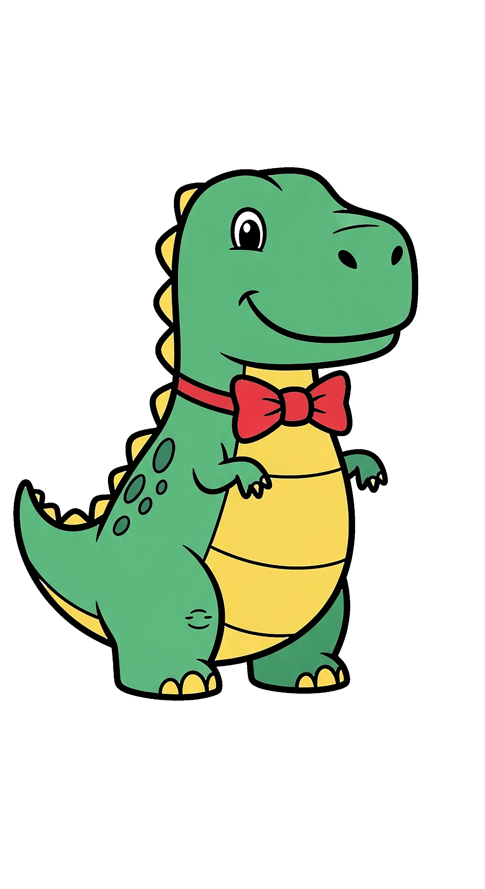 Dinosaur Wearing A Bow Tie coloring page
