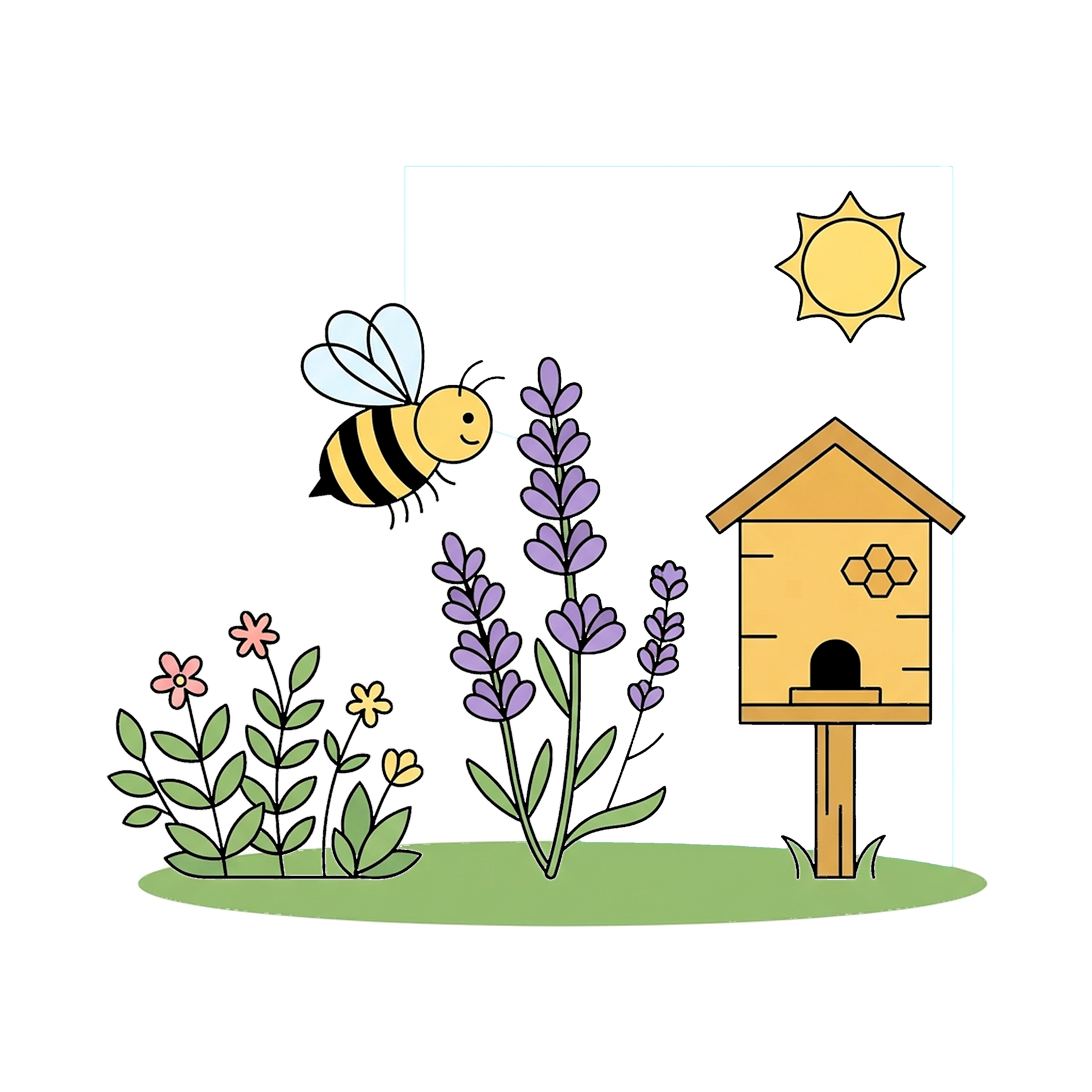 Bee Collecting Nectar coloring page