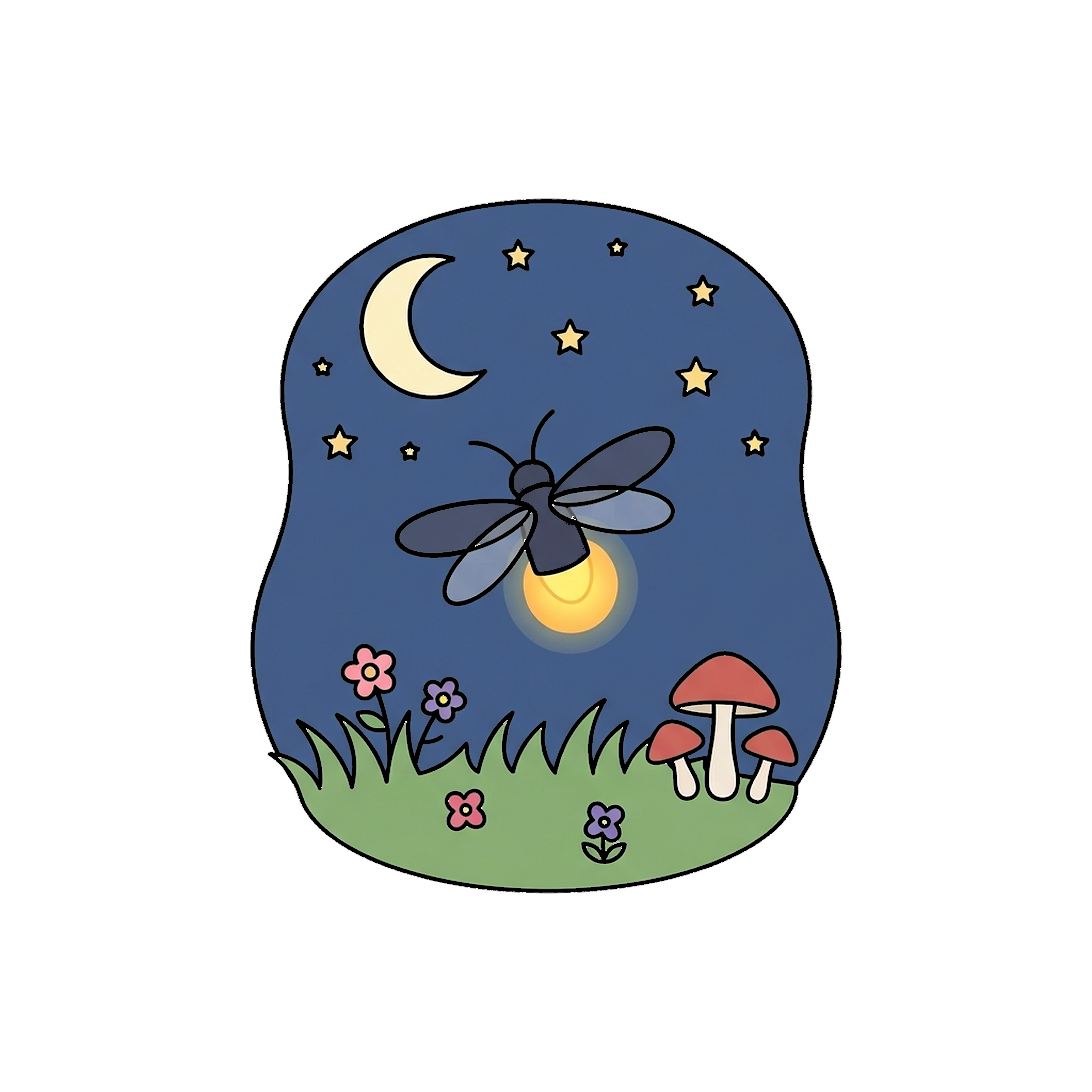 Firefly Glowing At Night coloring page