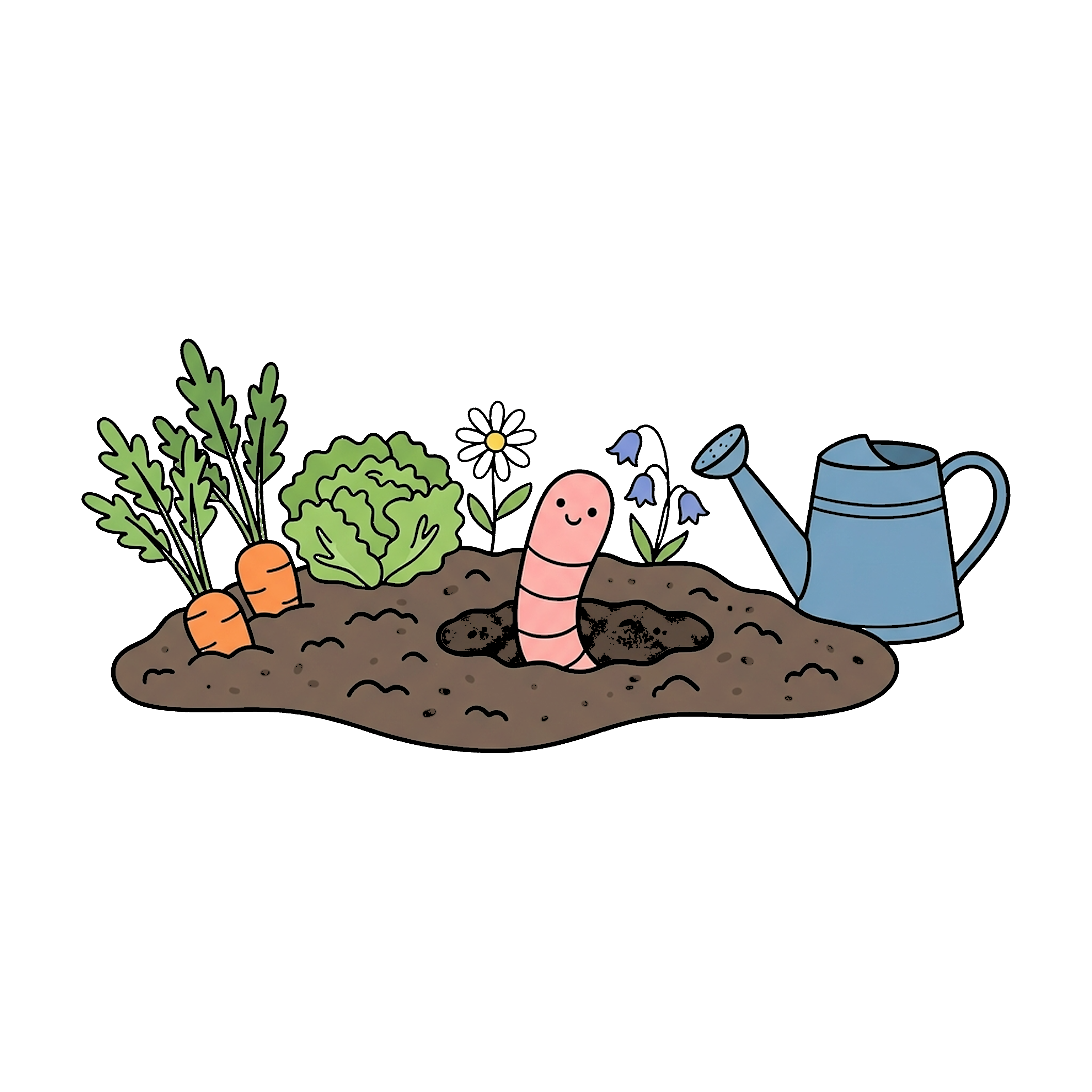 Worm In Vegetable Garden coloring page