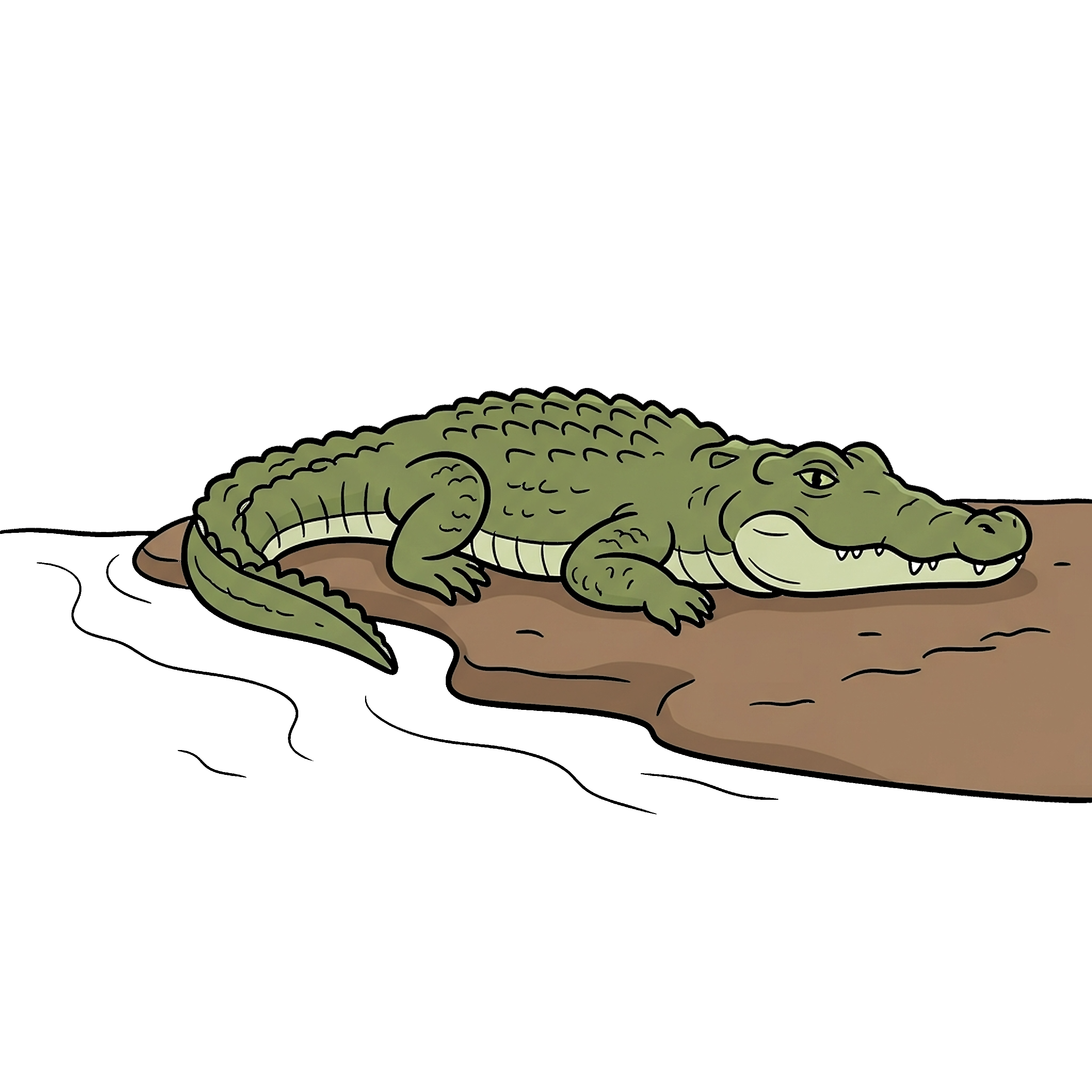 Crocodile Near Riverbank coloring page