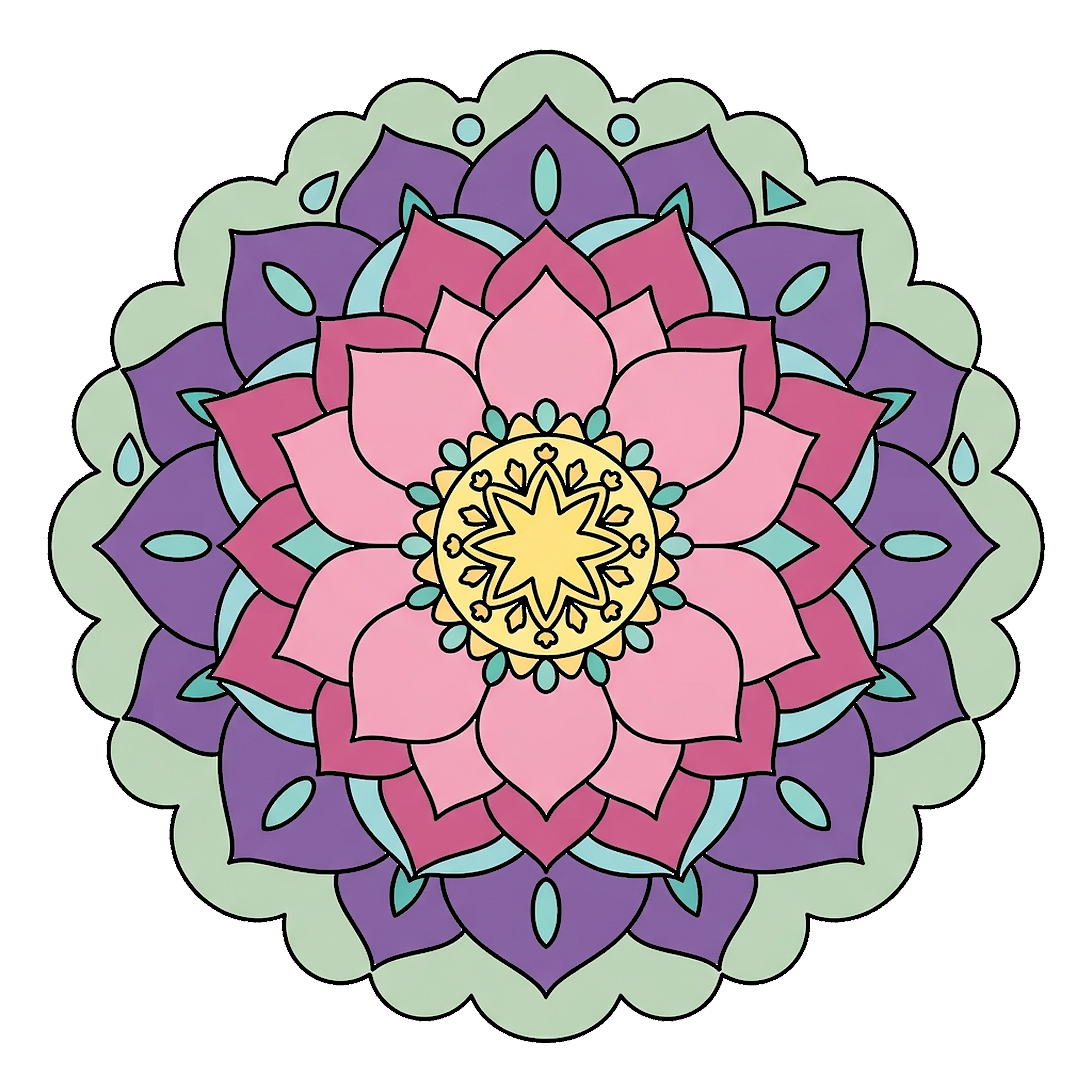 Lotus Mandala Design coloring page