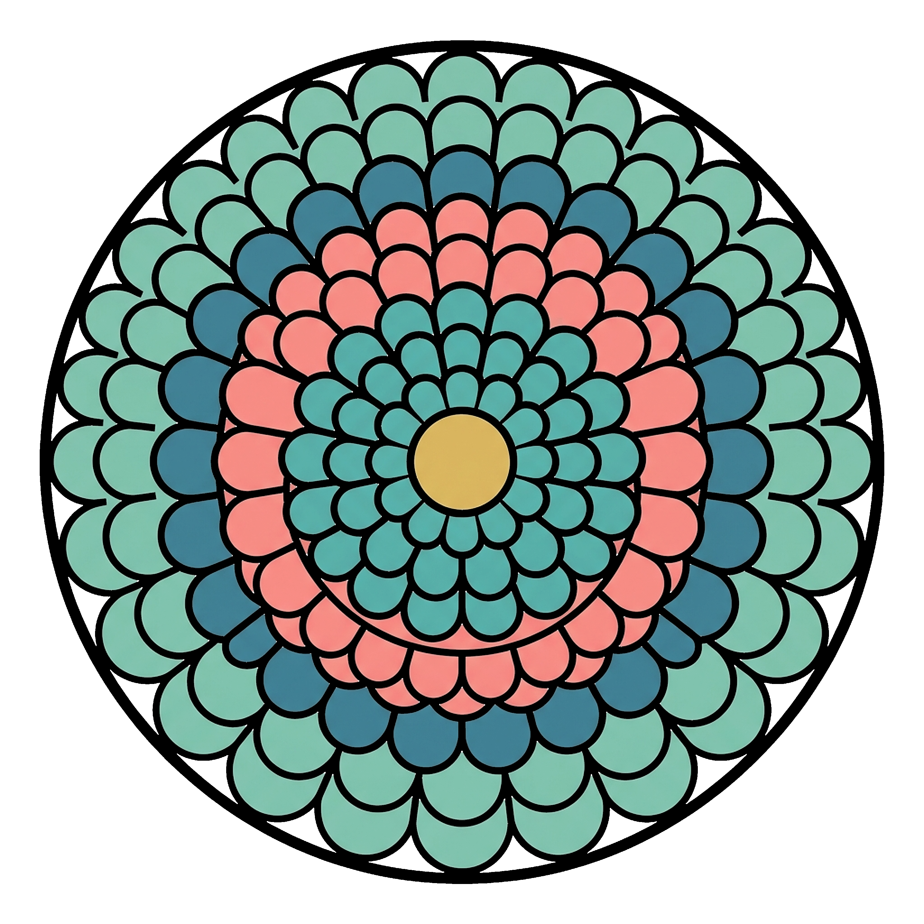 Scallop Circle Repeat Pattern coloring page