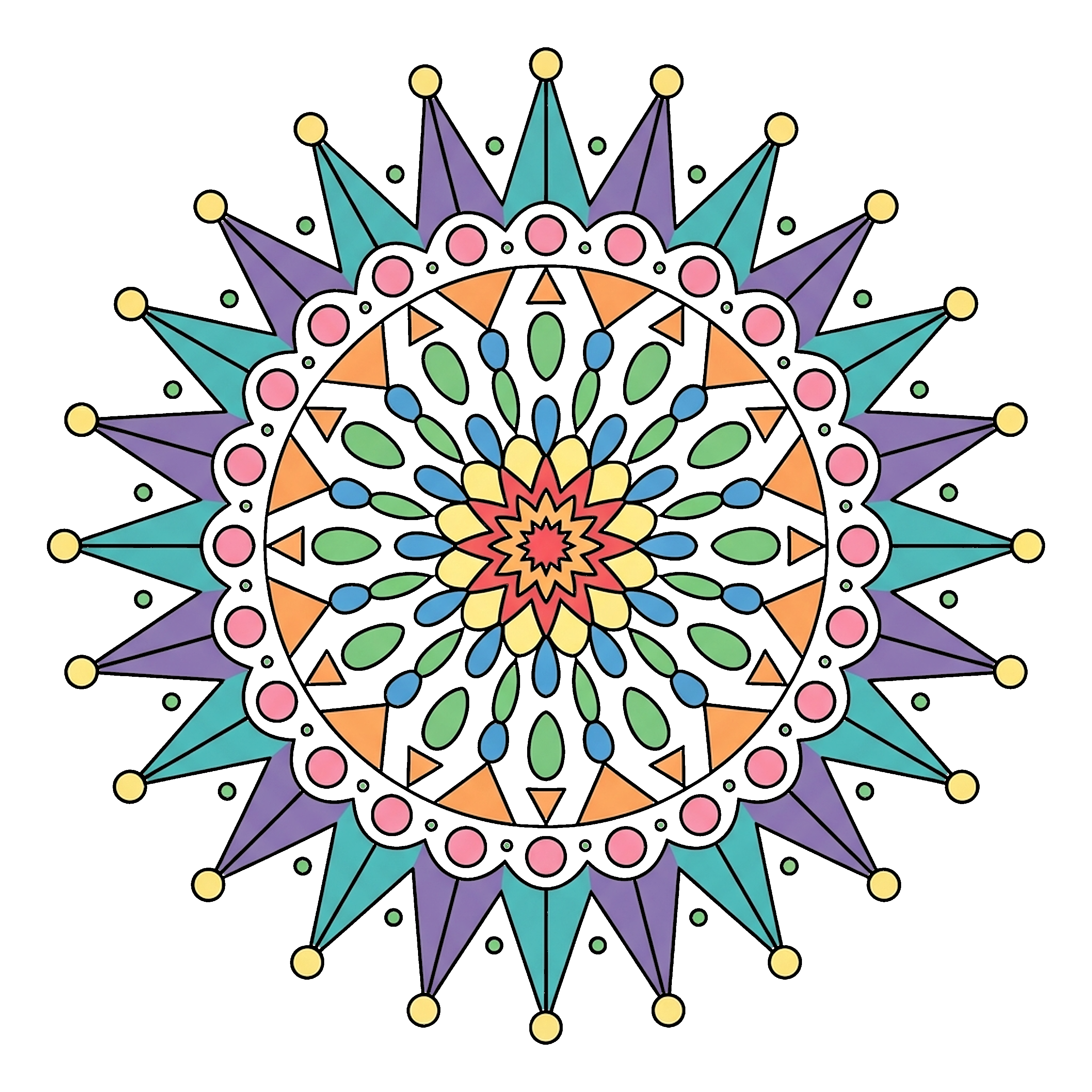 Starburst Mandala Design coloring page
