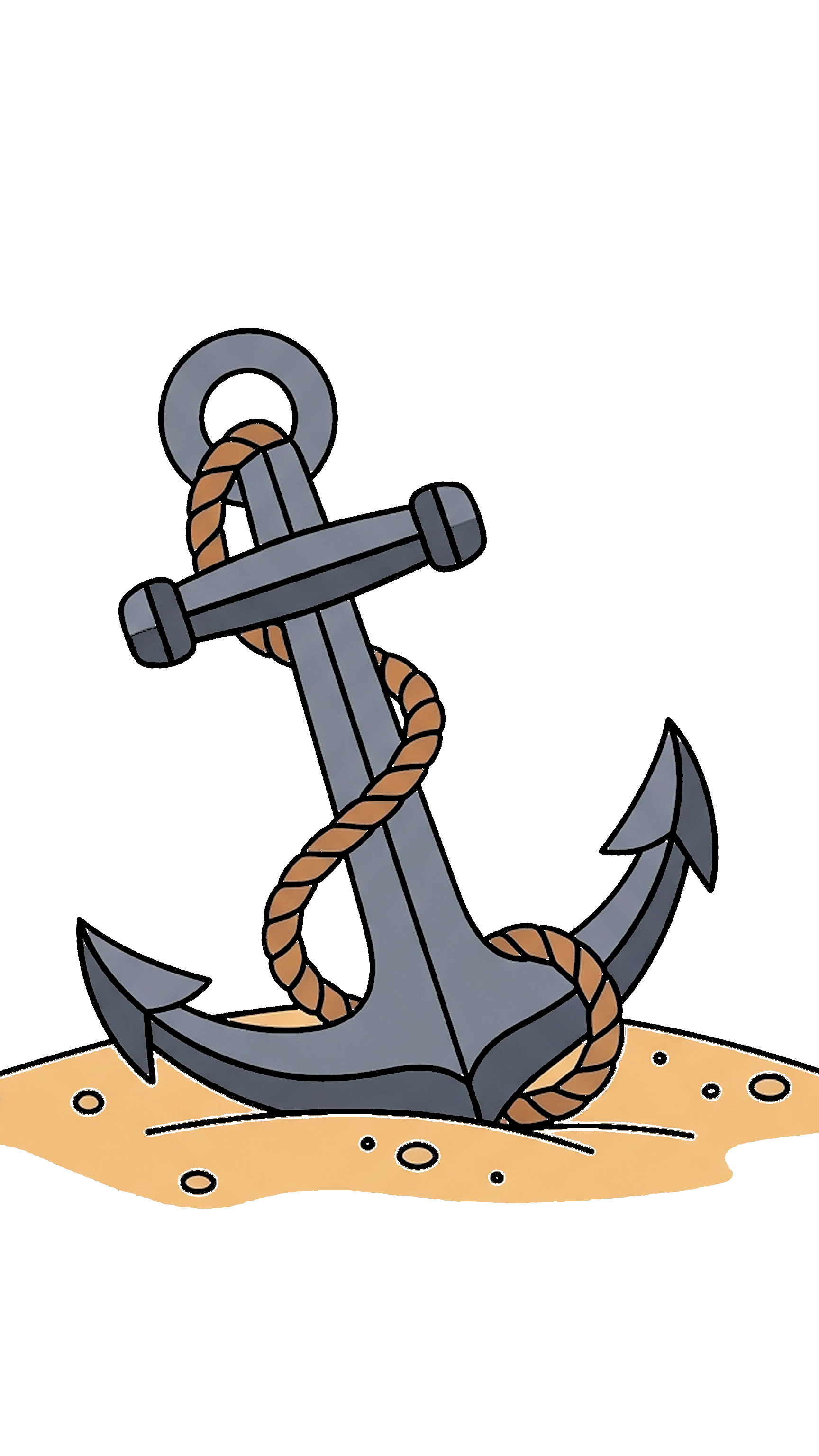 Anchor Resting On Sand coloring page