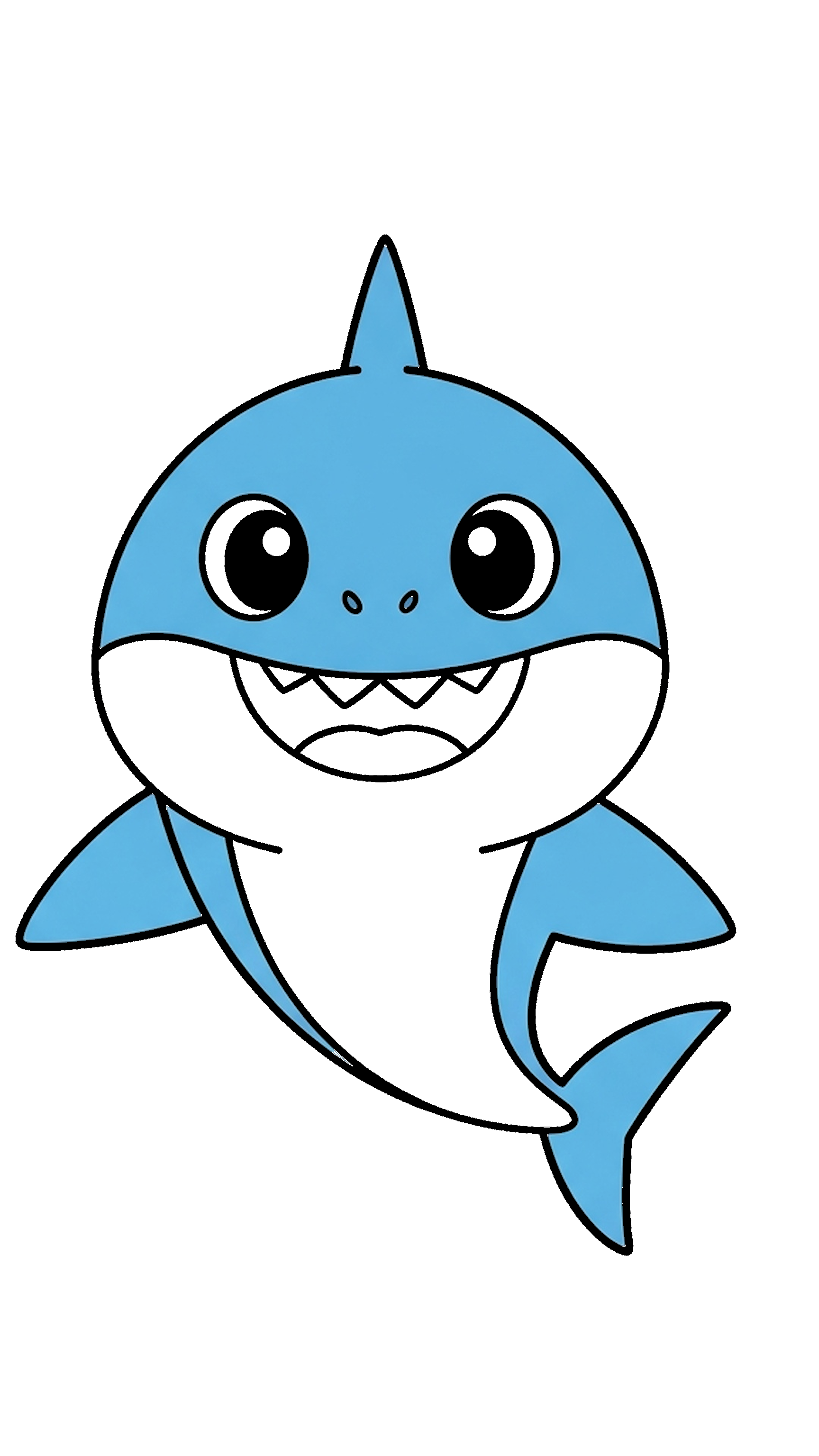 Baby Shark Waving Fin coloring page