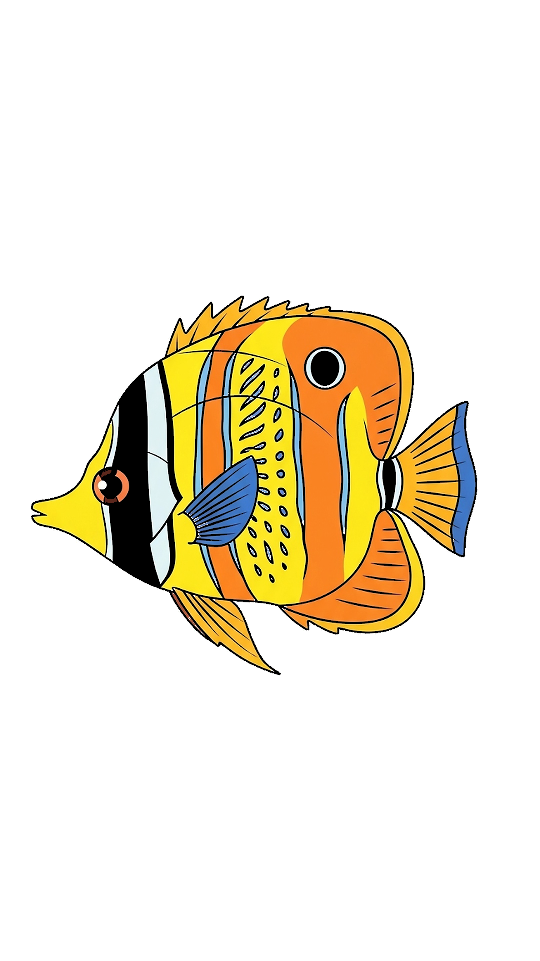 Butterfly Fish Side View coloring page