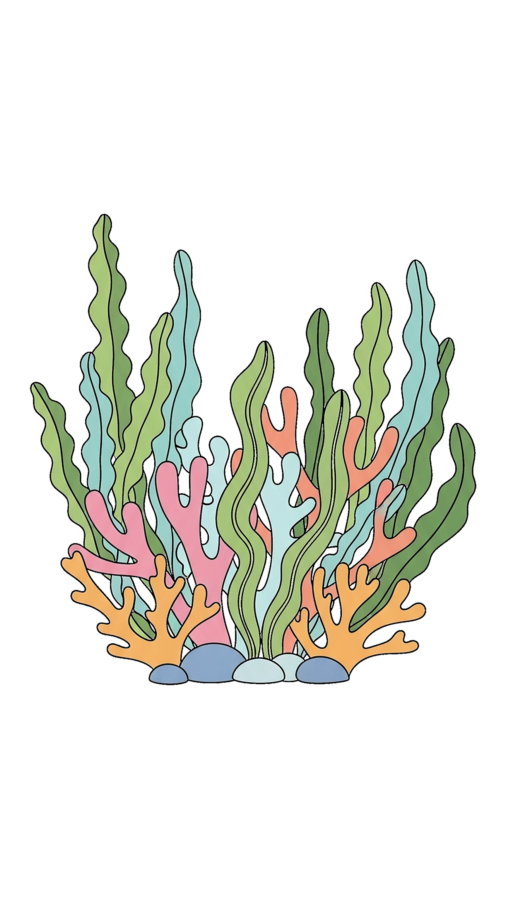 Coral And Seaweed Mix coloring page