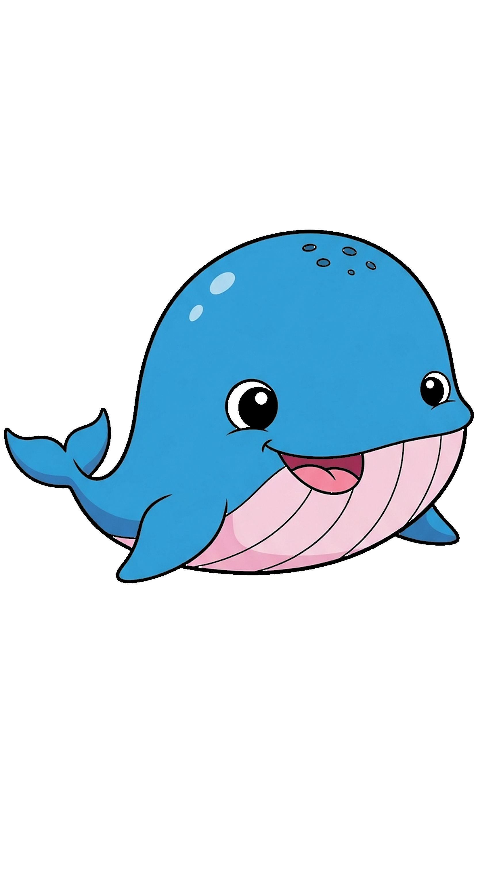 Cute Baby Whale Smiling coloring page