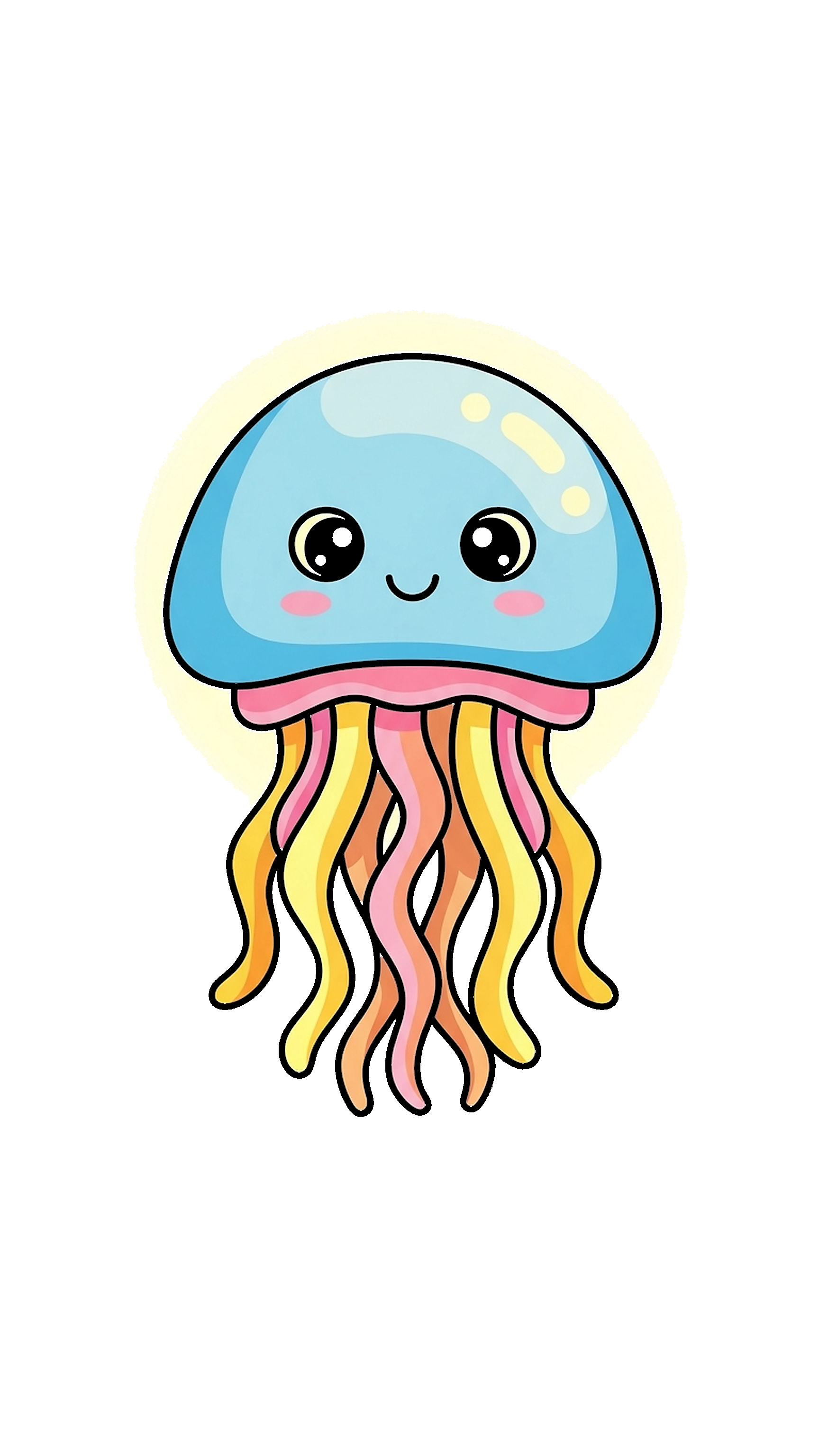 Cute Jellyfish Glowing Softly coloring page