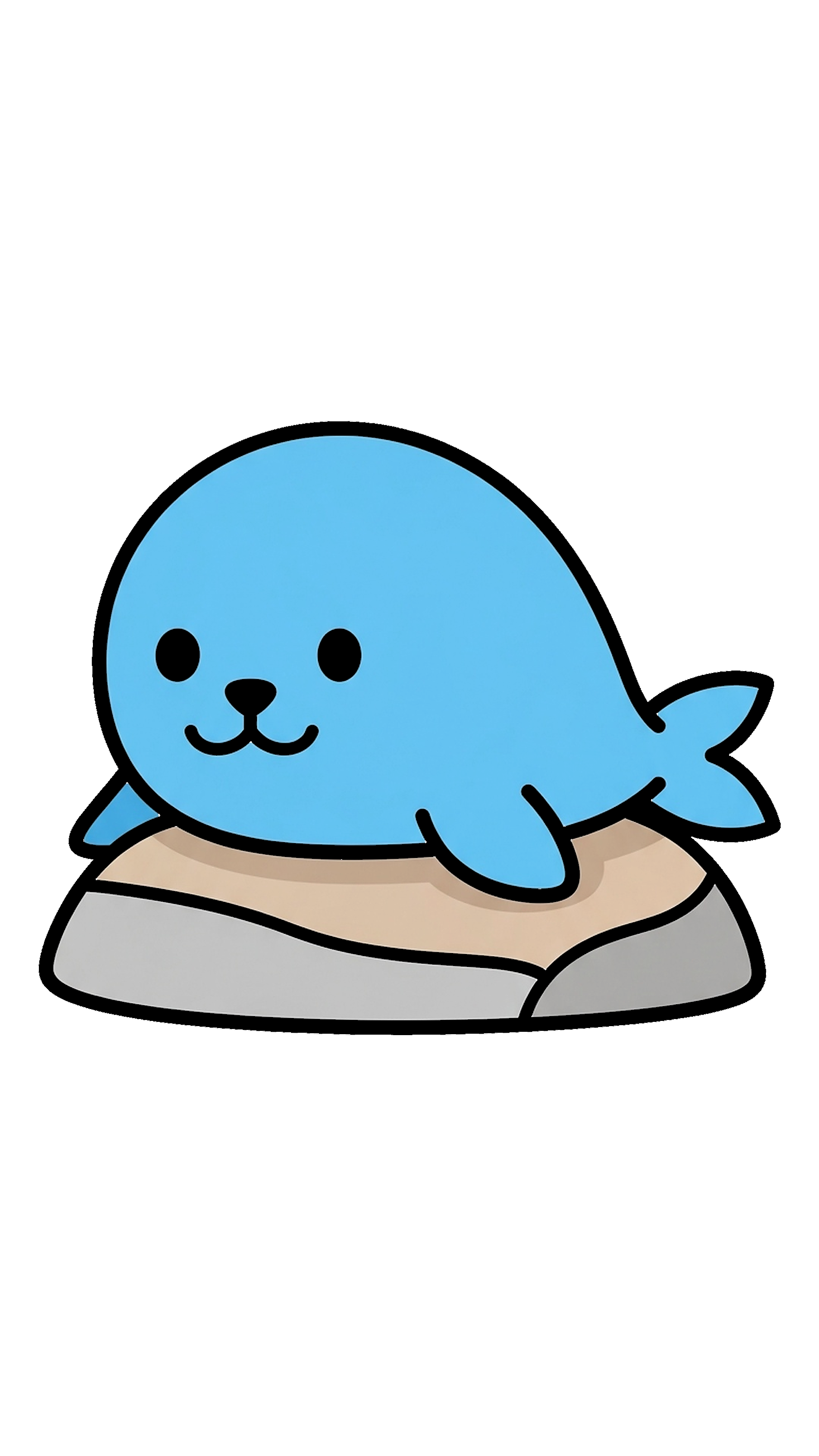 Cute Seal Resting On Rock coloring page