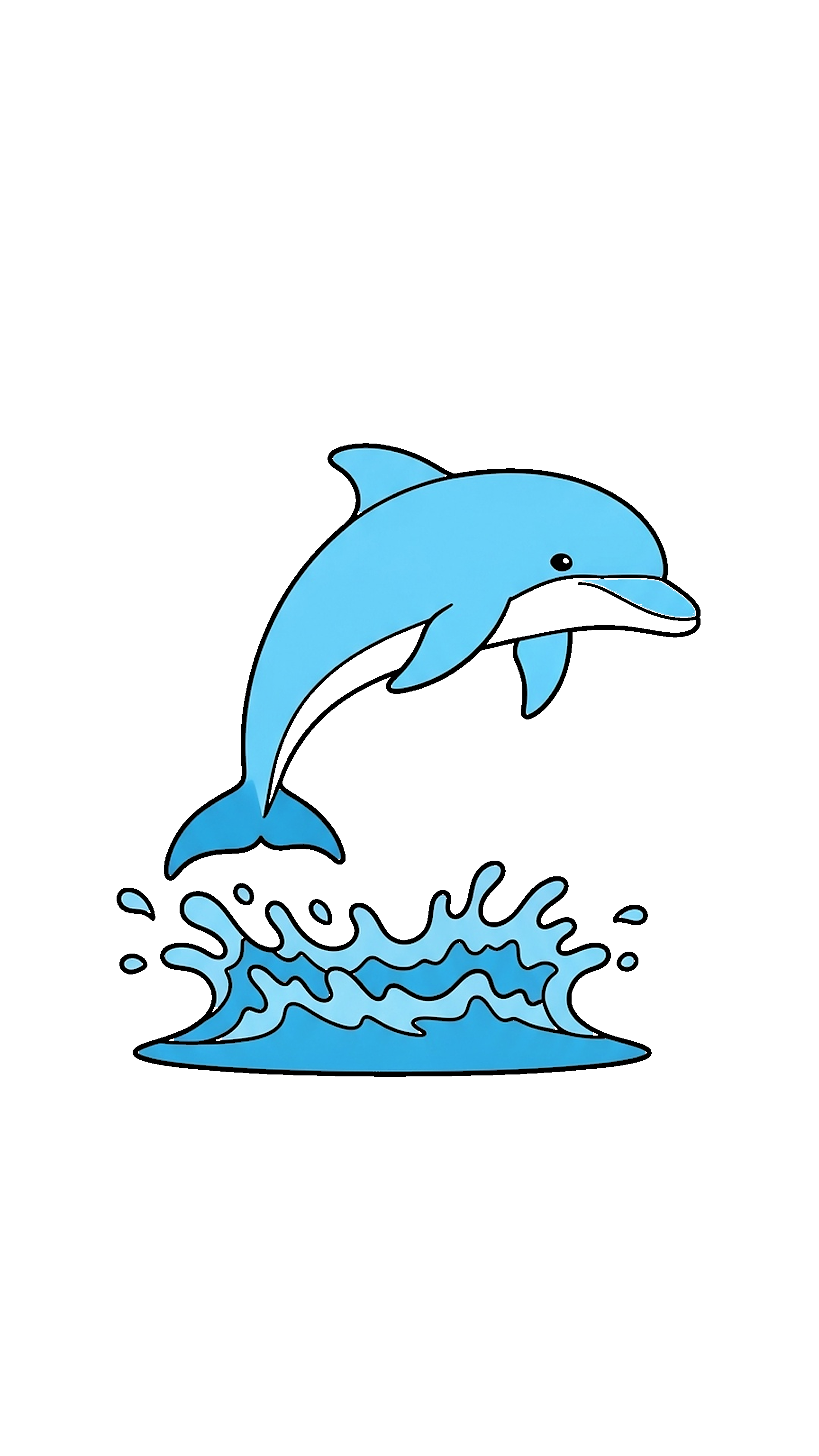 Dolphin With Water Splash coloring page
