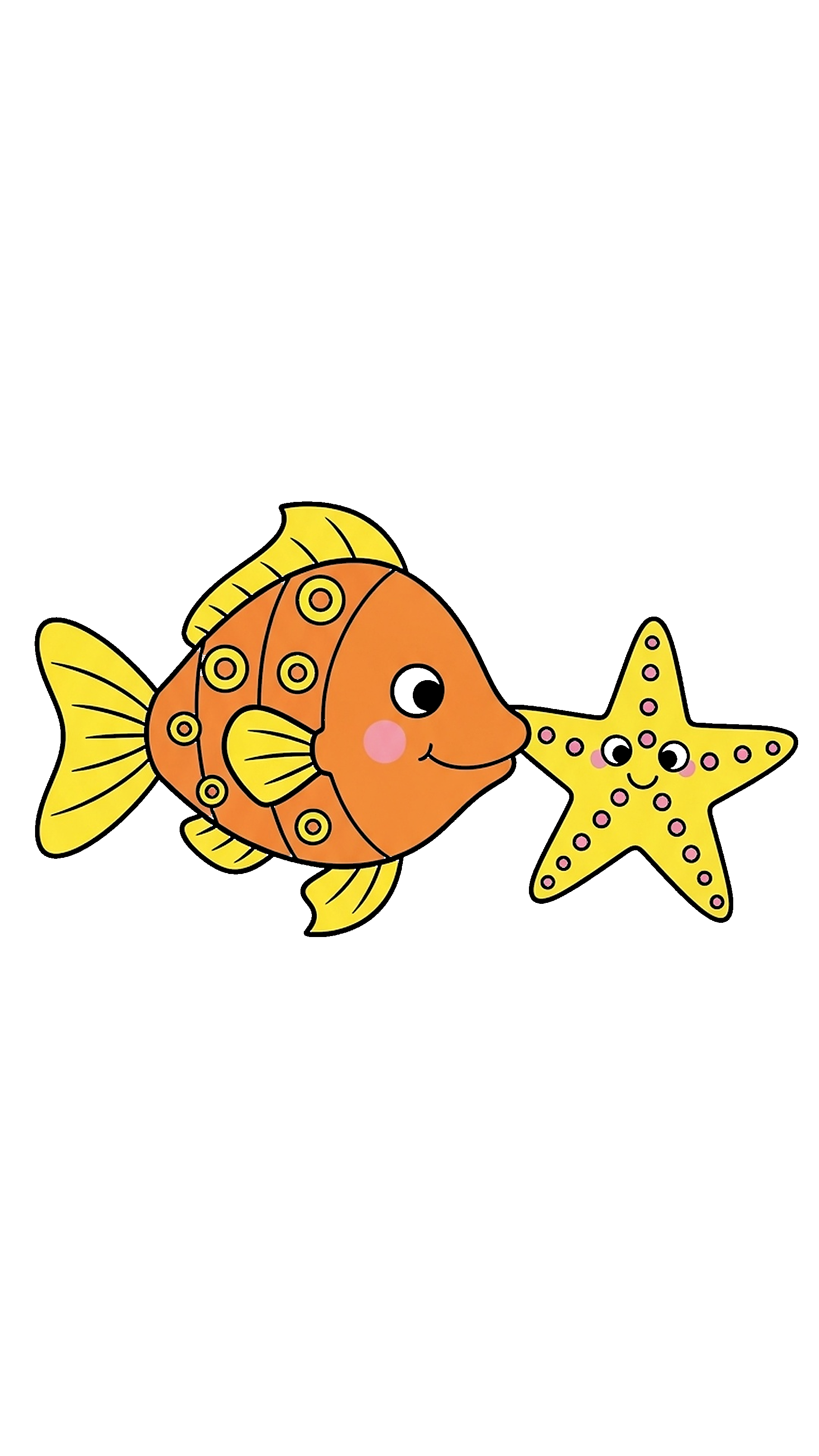 Fish With Starfish Friend coloring page