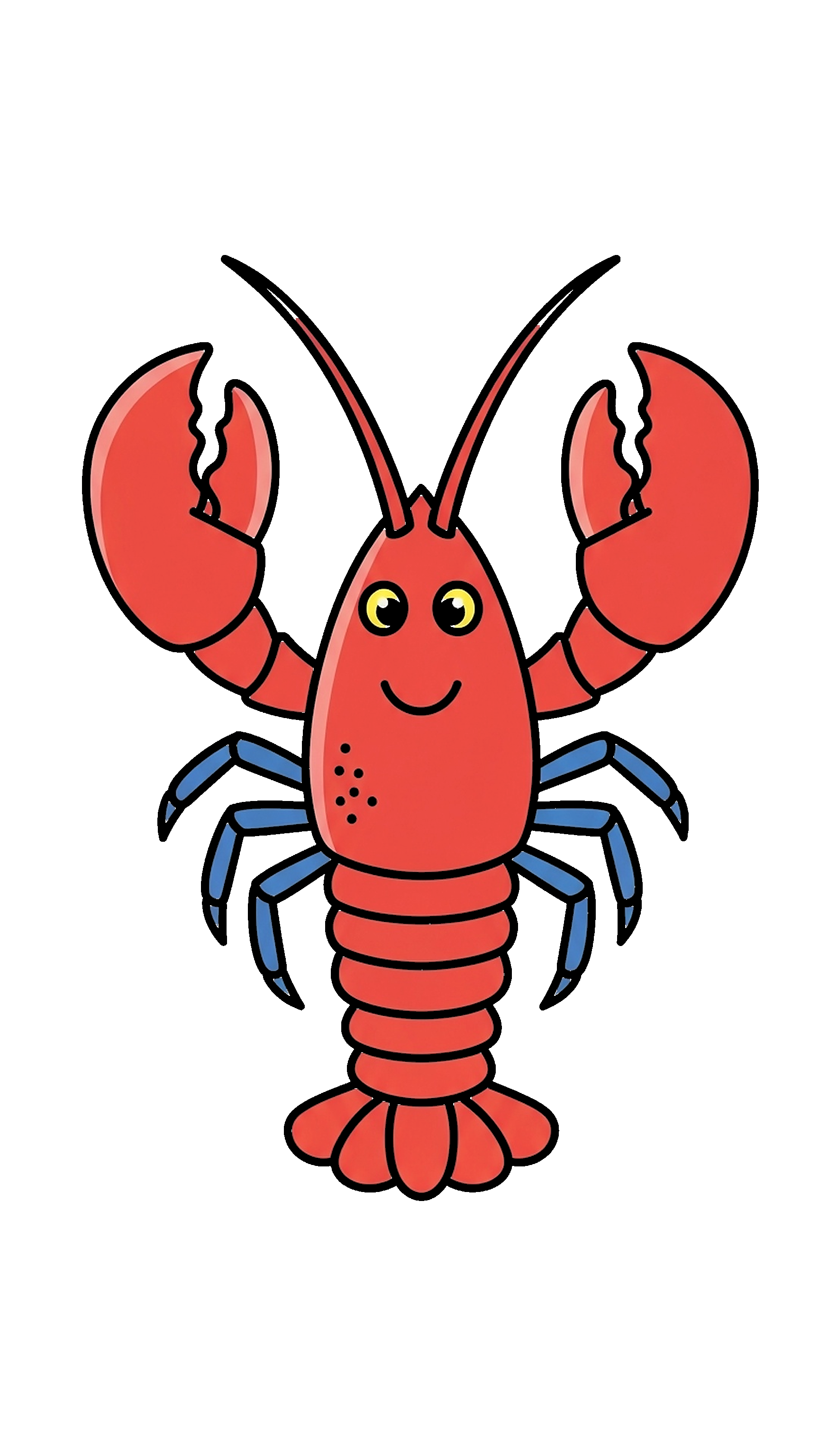 Lobster Cartoon Friendly coloring page